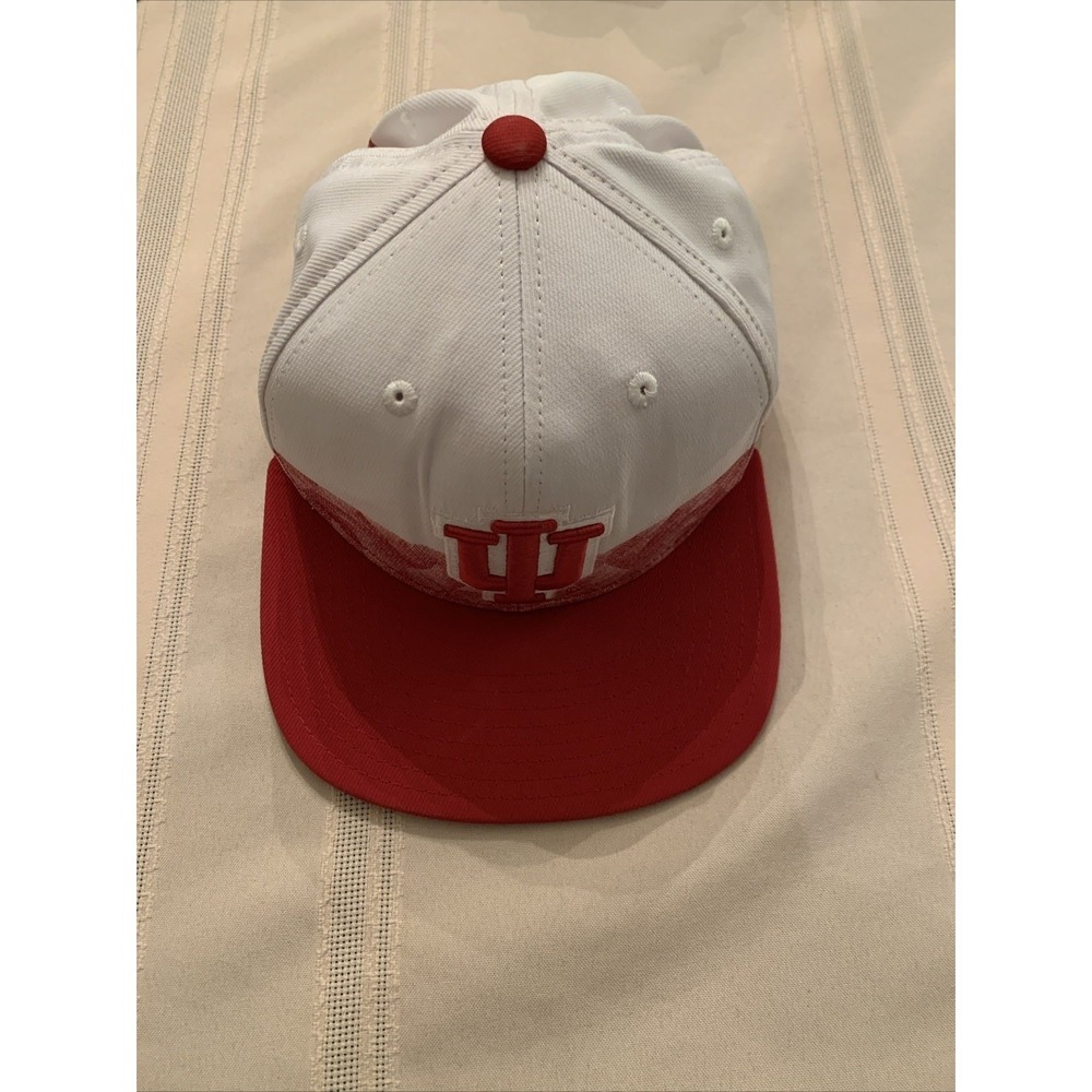 Adidas Indiana Hoosiers Snapback Hat IU NCAA White Red Flat Bill Cap OSFA‎